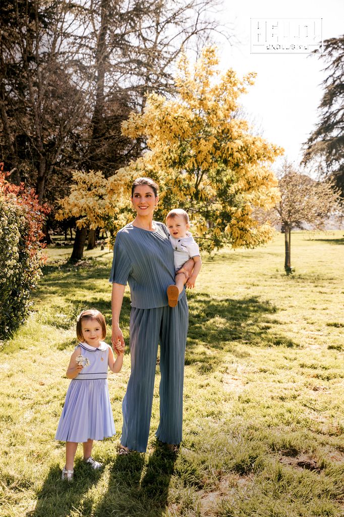 Baron Arnaud De Bastard's wife Anne and children at Chateau de Saint-Denis