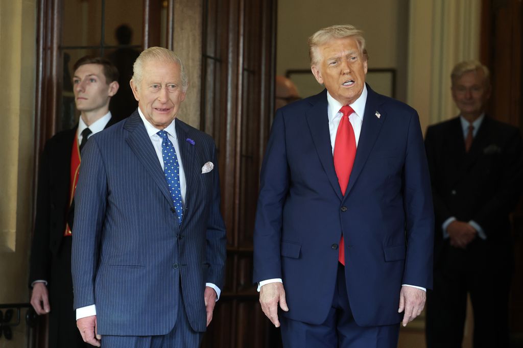 King Charles standing with Donald Trump