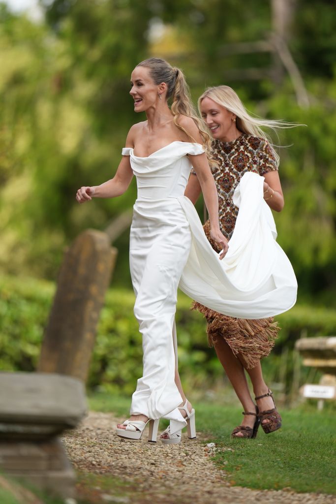 Hum Fleming at St James Church in a Vivienne Westwood wedding dress