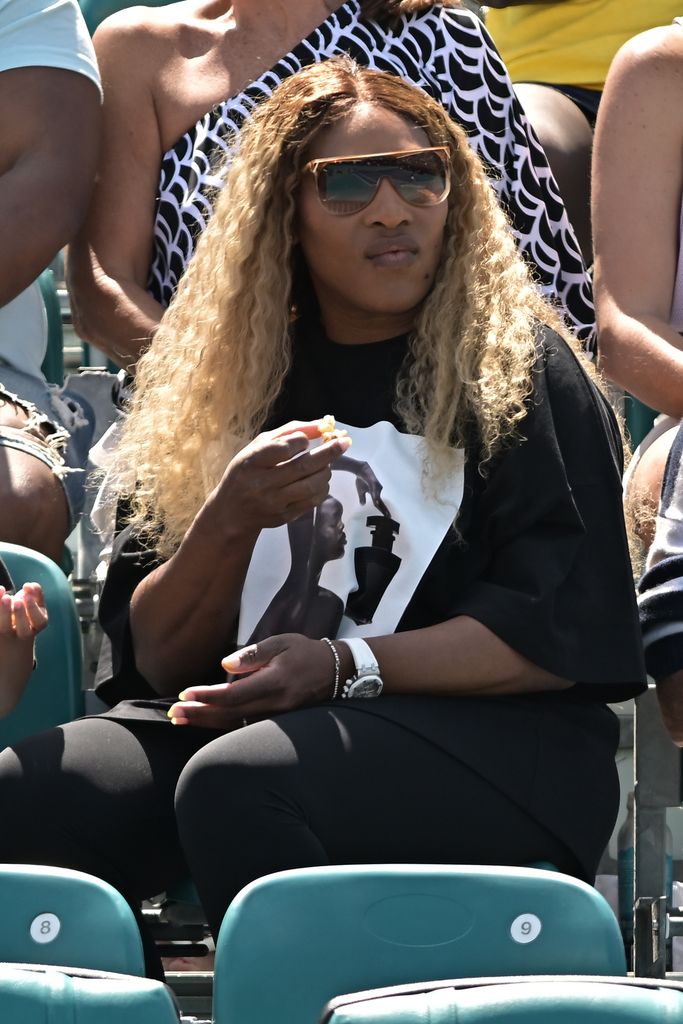 Serena Williams sitting down