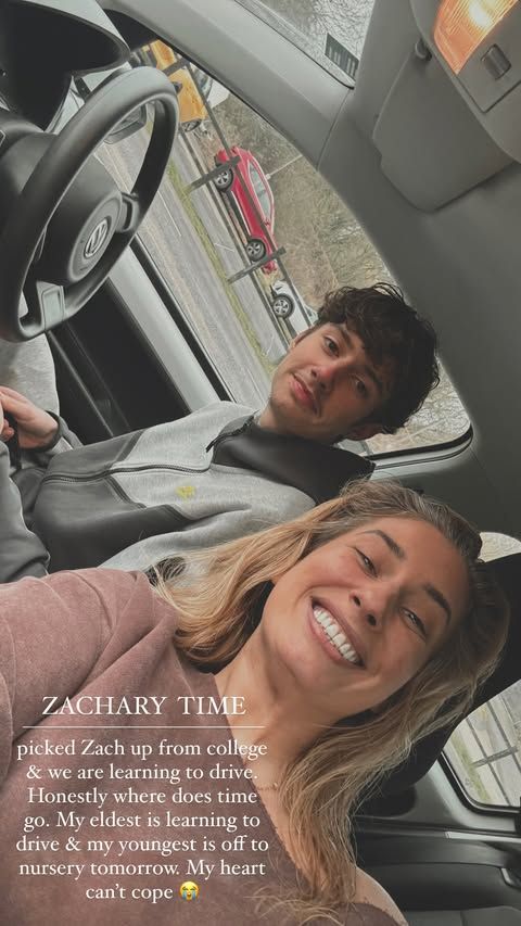 mother sat in car with son 