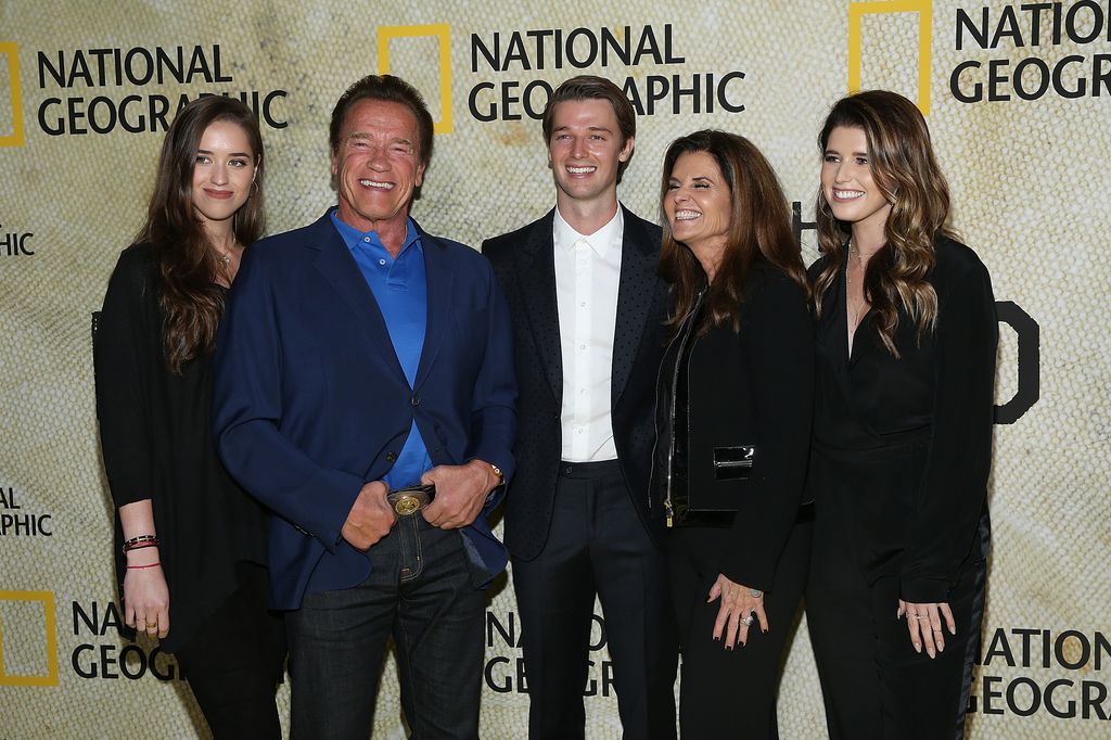 Arnold Schwarzenegger with Christina, Patrick, Katherine and Maria in 2017