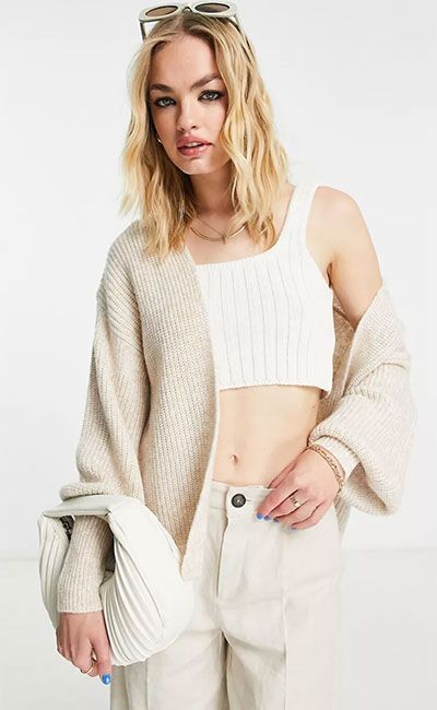 oatmeal cardi asos