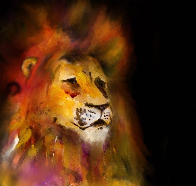 matt baker lion painting