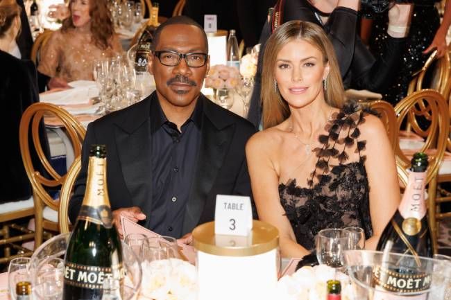 Eddy Murphy and Paige Butcher at the Golden Globes 2023