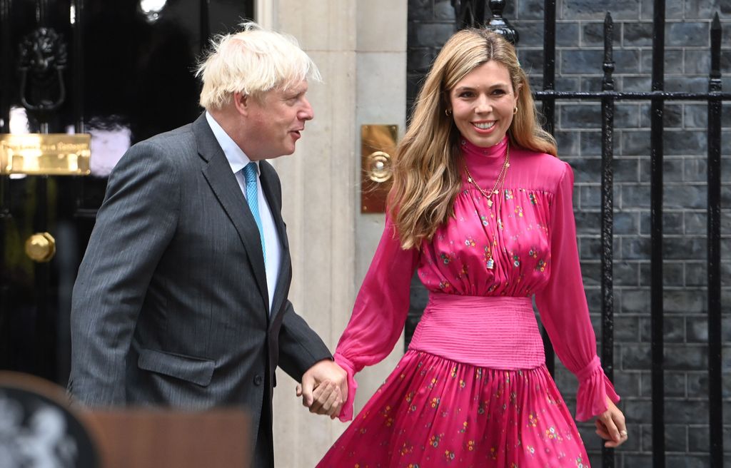 Boris Johnson and his wife Carrie Johnson leaving Downing Street
