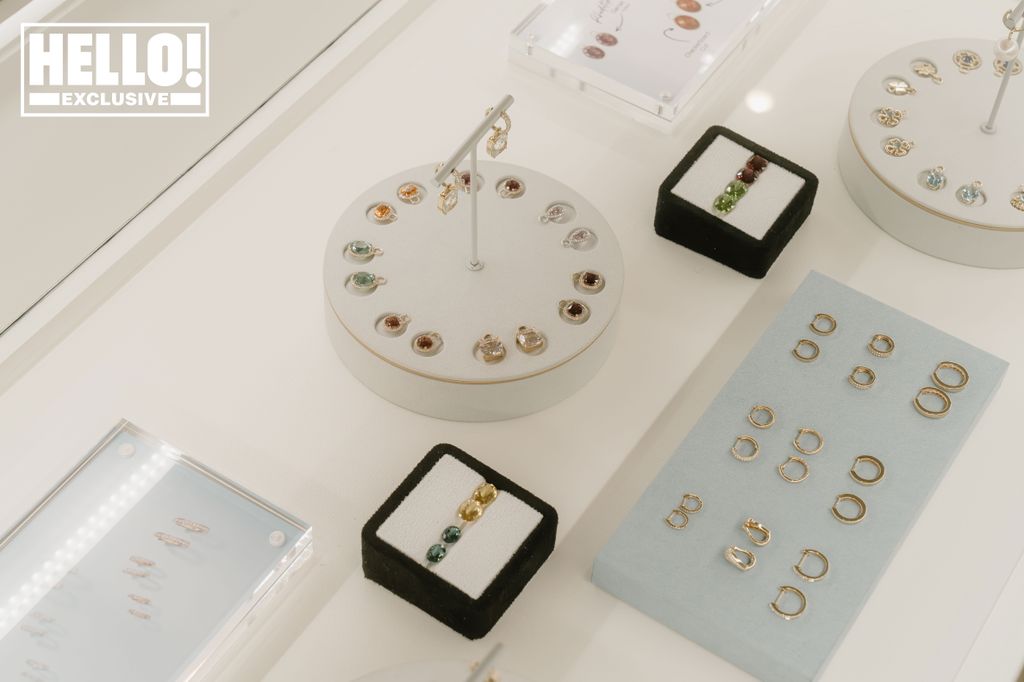 A selection of jewellery on display in a shop