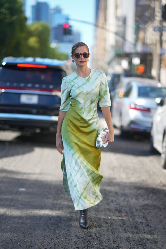 Anna Maria Olbrycht is seen arriving at Alejandra Alonso Rojas during New York Fashion Week on September 11, 2024 in New York City