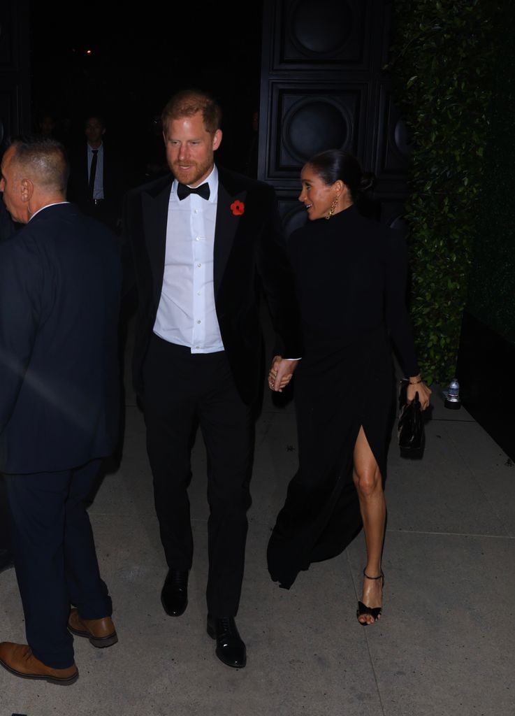 Beverly Hills, CA Prince Harry and Meghan Markle are seen leaving Kris Jenner's 70th birthday party at Jeff Bezos' home in Beverly Hills.
