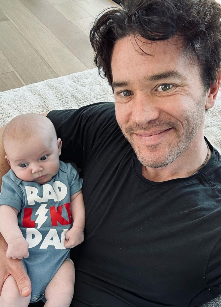 Photo shared by Kaley Cuoco on Instagram in honor of Father's Day 2023 of her boyfriend Tom Pelphrey with their daughter Matilda