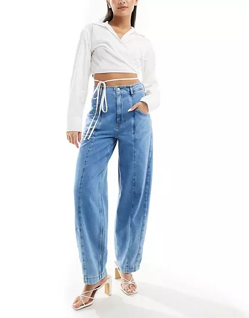 & Outras Histórias Calça Jeans Perna Barril