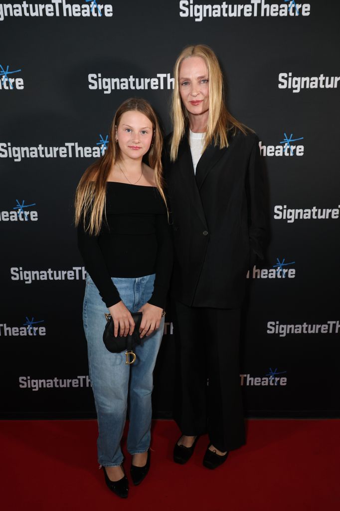 Luna Thurman-Busson (L) and Uma Thurman attend "Eurydice" Opening Night at Signature Theatre on June 02, 2025