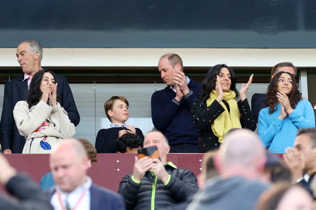 Prince George joined his dad William to watch the match on 8 April