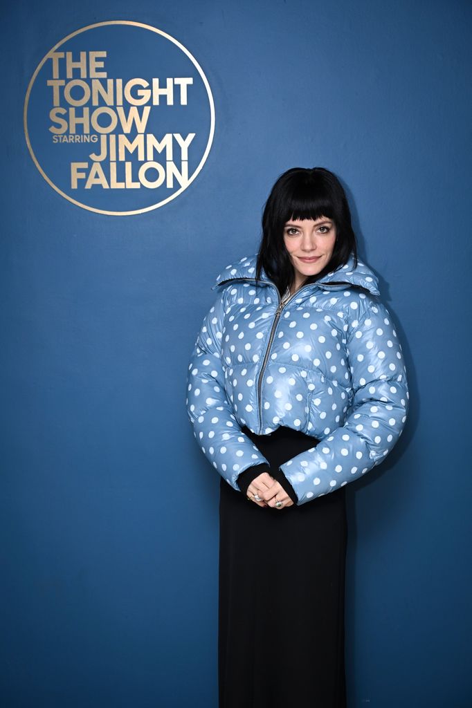 THE TONIGHT SHOW STARRING JIMMY FALLON -- Episode 2229 -- Pictured: Singer-songwriter Lily Allen poses backstage on Wednesday, December 10, 2025