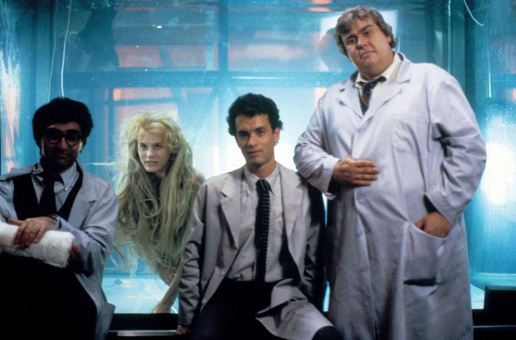 Daryl Hannah, Tom Hanks, and John Candy in a scene from Splash