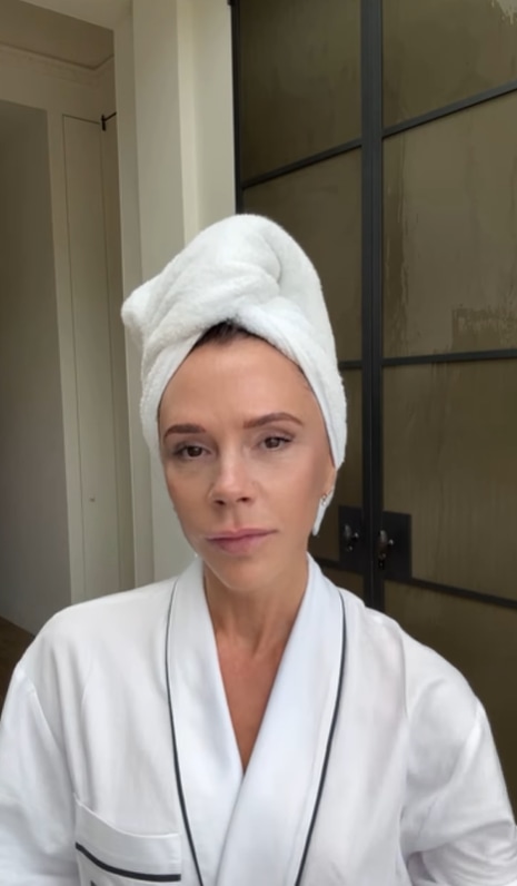 Victoria Beckham films in her stunning get-ready area