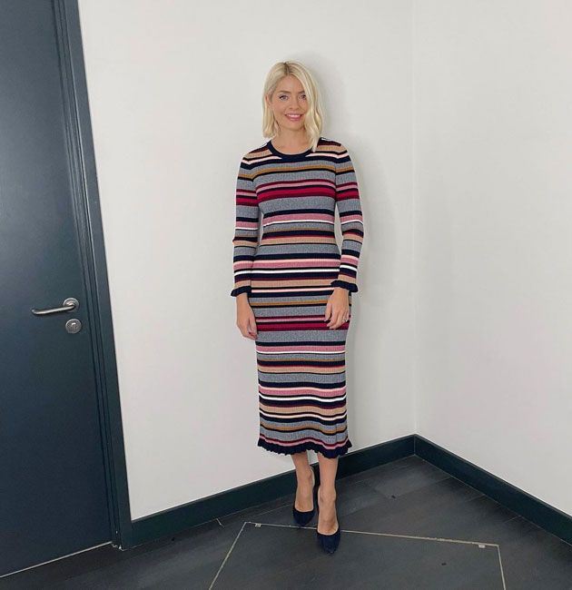 holly willoughby striped dress