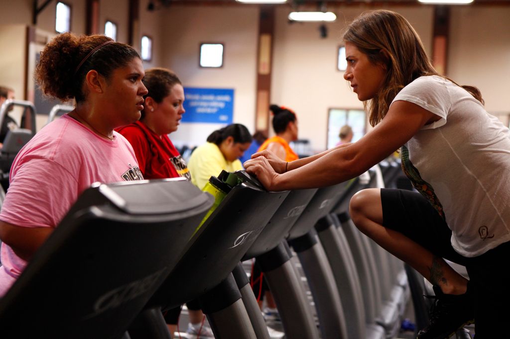 THE BIGGEST LOSER -- "Day 1 at the Ranch" Episode 1002 -- Pictured: (l-r) Alexanndrea Ishcomer, Jessica Delfs, Jillian Michaels