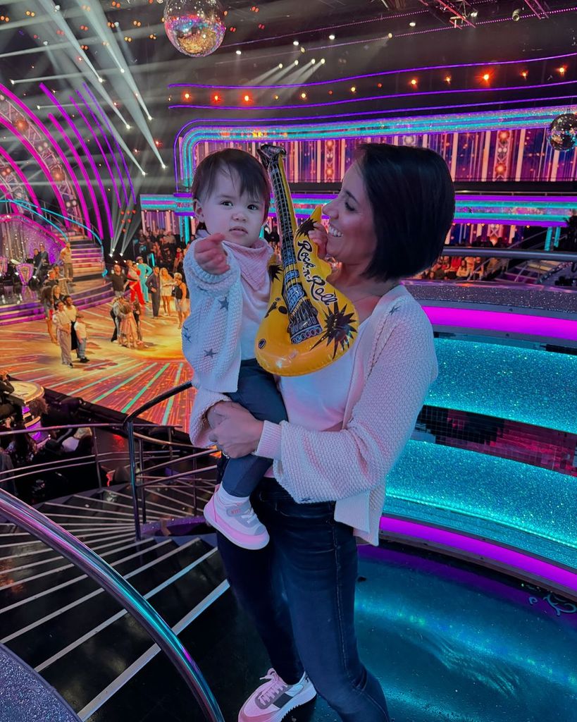 Janette with her daughter, Lyra, at the Strictly studios