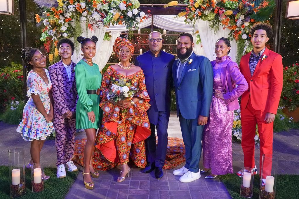 BLACK-ISH - Our Wedding Dre  Pops and Ruby are getting re-married! And Dres intimate wedding plans go awry when Pops brother, Uncle Norman, shows up unexpectedly for the festivities. Meanwhile, Ruby refuses Bows offer to help with preparations until an unanticipated situation gives her an opening to save the big day on black-ish, WEDNESDAY, NOV. 18 on ABC. (Richard Cartwright via Getty Images)
MARSAI MARTIN, MILES BROWN, YARA SHAHIDI, JENIFER LEWIS, LAURENCE FISHBURNE, ANTHONY ANDERSON, TRACEE ELLIS ROSS, MARCUS SCRIBNER