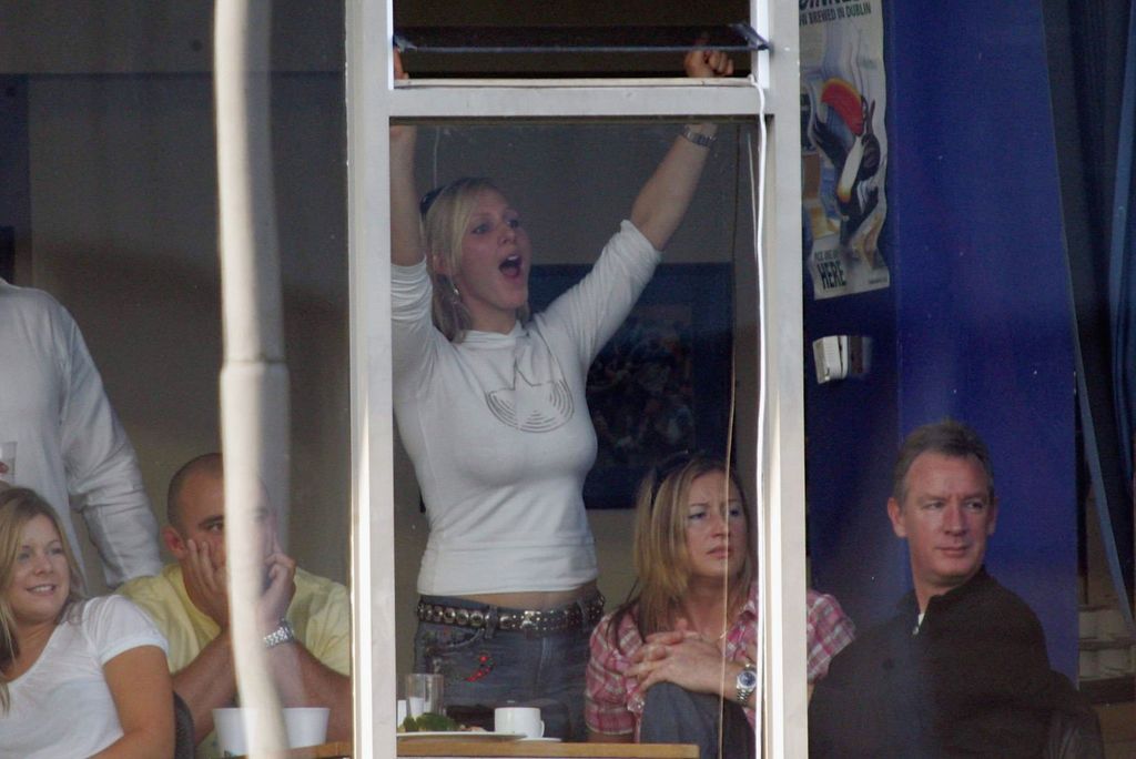 Zara Tindall celebrating at the rugby