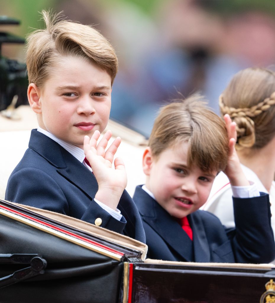 Prince George waves at Trooping the Colour