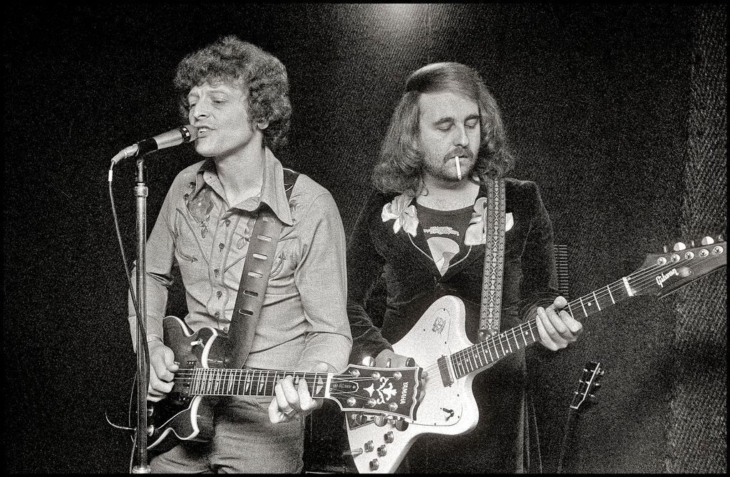 Mick Abrahams and Bob Sargent, rehearsing in London, 1976.
