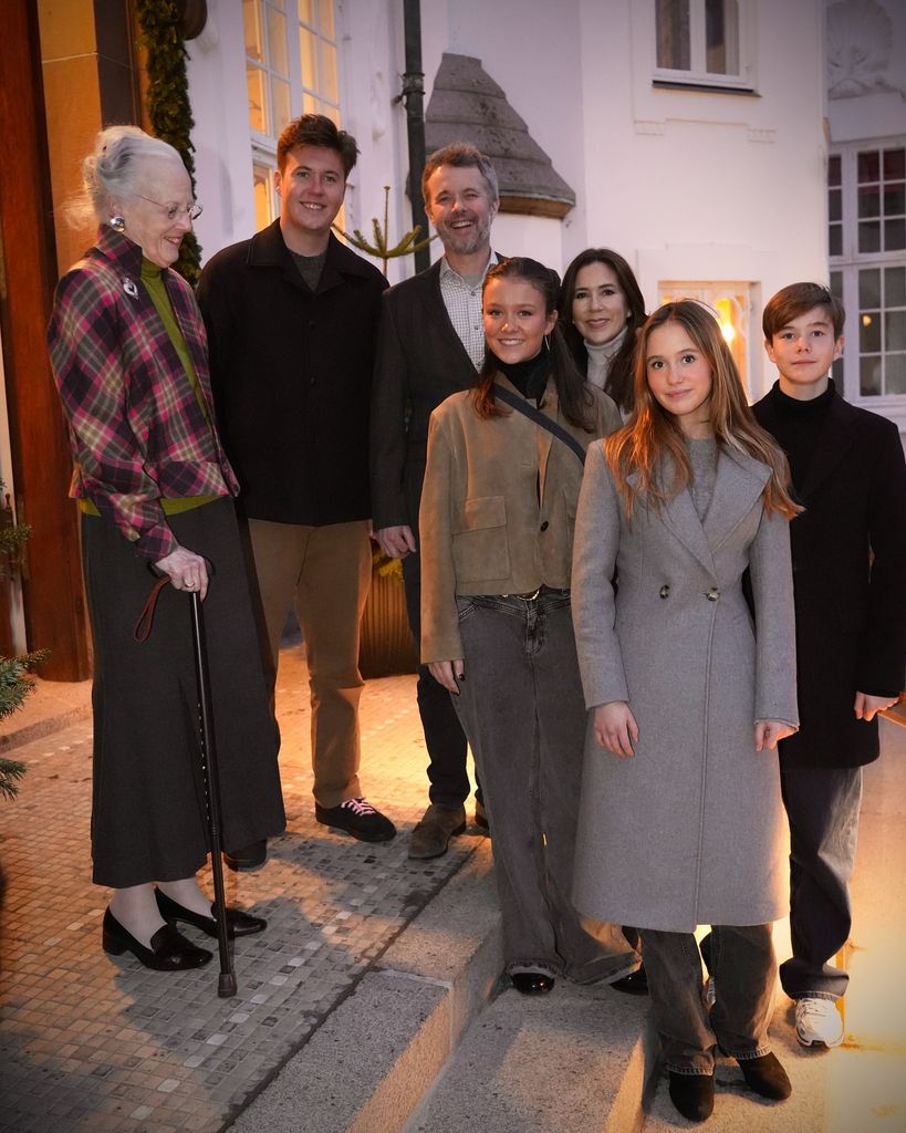 Queen Margrethe with Frederik, Mary and their four children