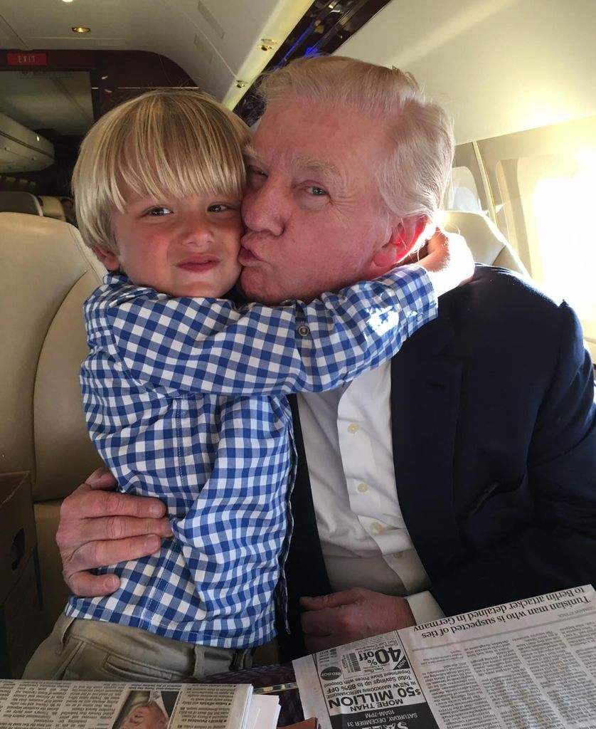 photo of donald trump kissing grandson tristan