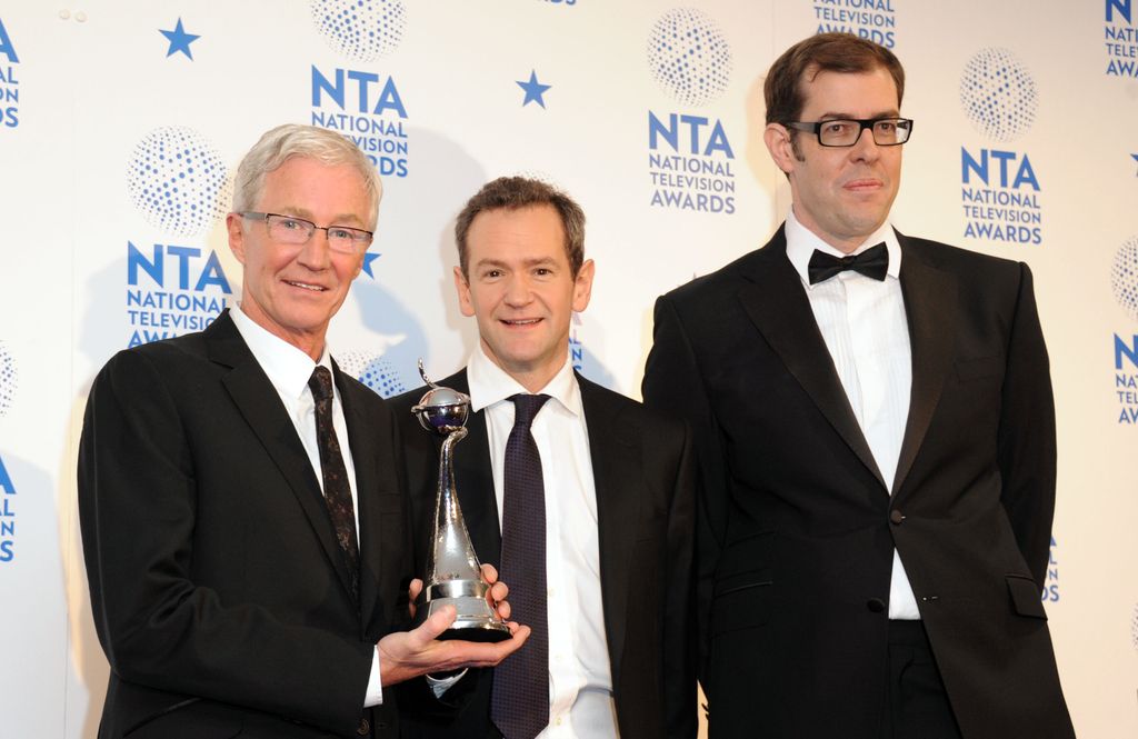 people at national television awards holding award
