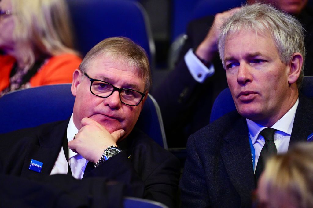 Mark Francois and Danny Kruger talking at the Conservative Party Conference