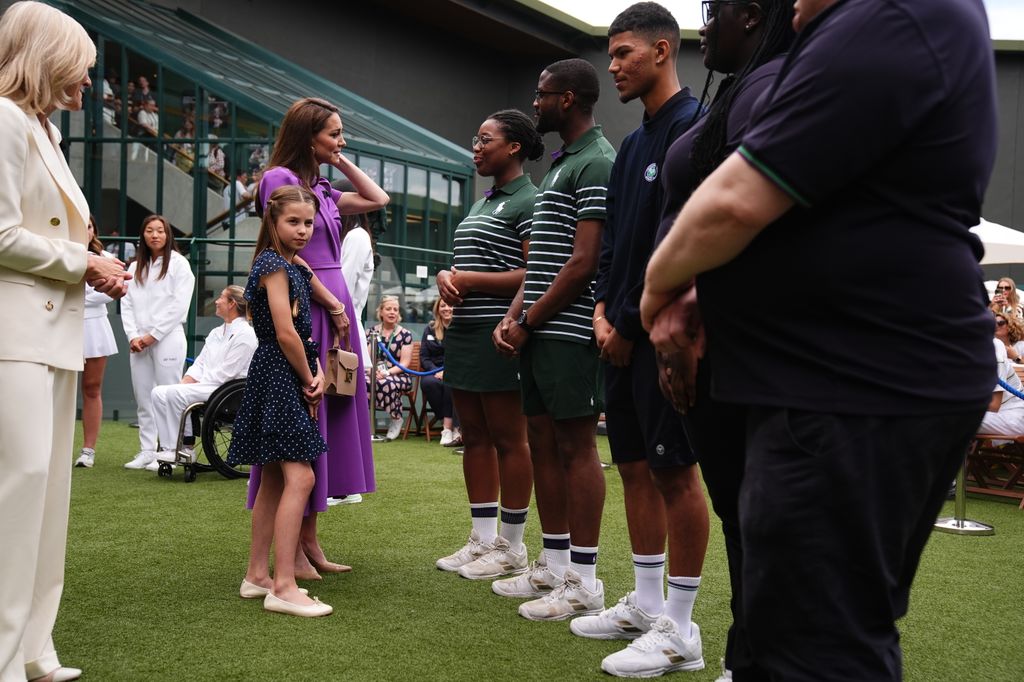 Kate Middleton and Princess Charlotte at Wimbledon on July 14, 2024 in London, England. 