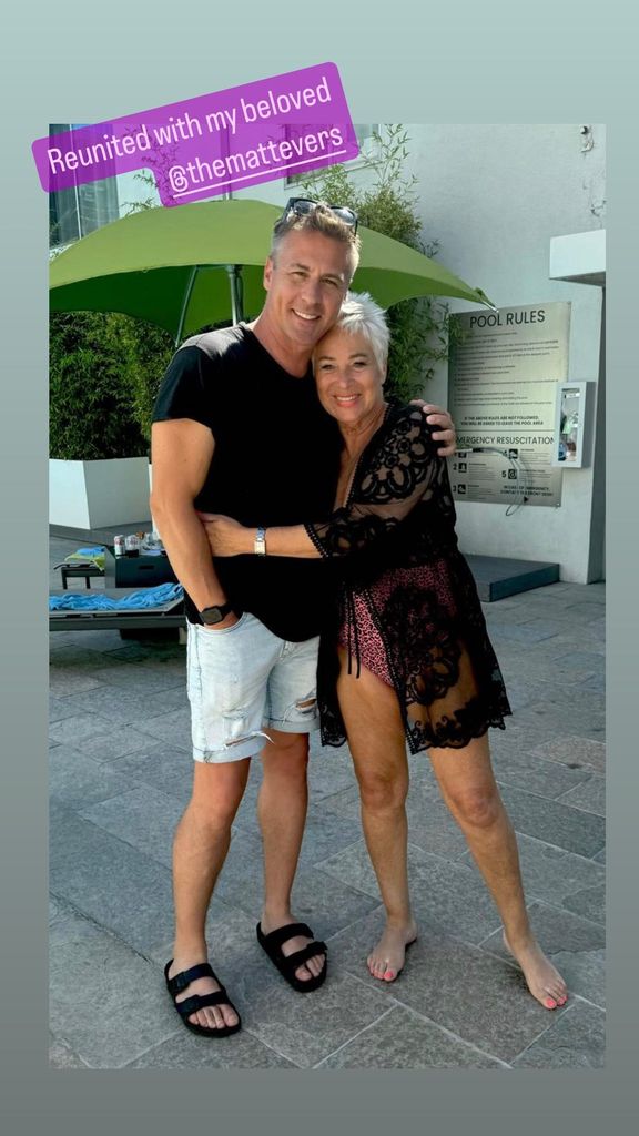 Denise Welch in a sheer black cover up