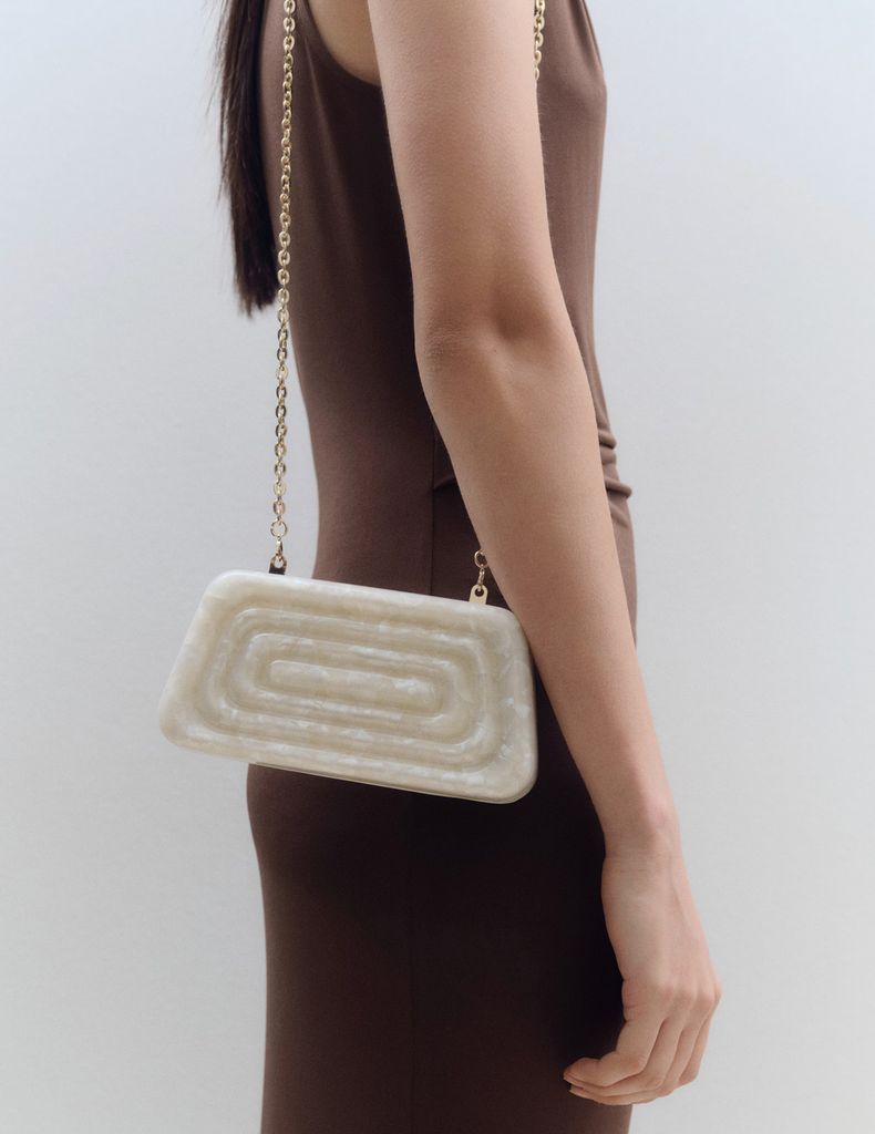 Mango pearl clutch bag