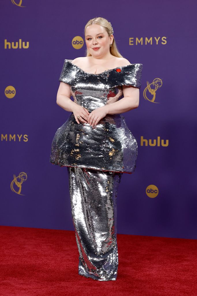  Nicola Coughlan poses in the press room during the 76th Primetime Emmy Awards at Peacock Theater on September 15, 2024 in Los Angeles, California