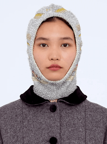 Molly Goddard  Dorothy Balaclava Silver Multi