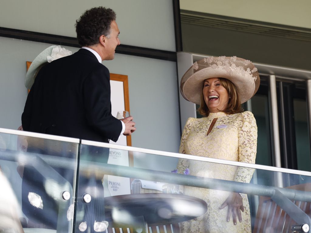 Carole and Thomas share a laugh at their royal box
