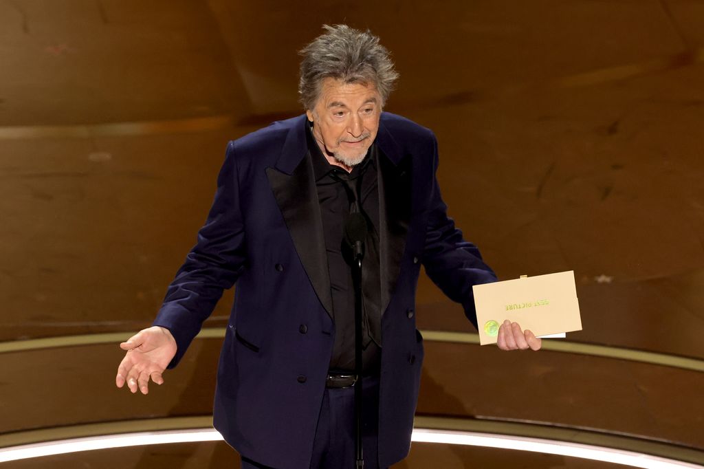 HOLLYWOOD, CALIFORNIA - MARCH 10: Al Pacino speaks onstage during the 96th Annual Academy Awards at Dolby Theatre on March 10, 2024 in Hollywood, California. (Photo by Kevin Winter/Getty Images)