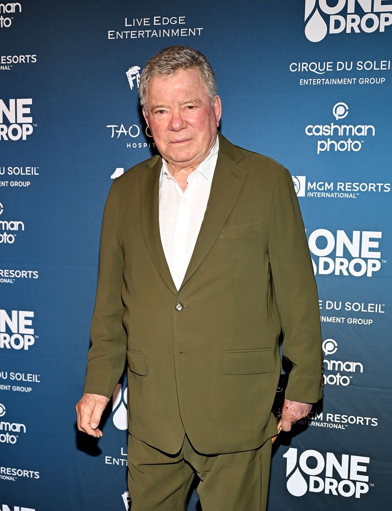 William Shatner arrives at One Drop Foundation's "One Night for One Drop" at Hakkasan Nightclub at MGM Grand Las Vegas on March 22, 2025 in Las Vegas, Nevada
