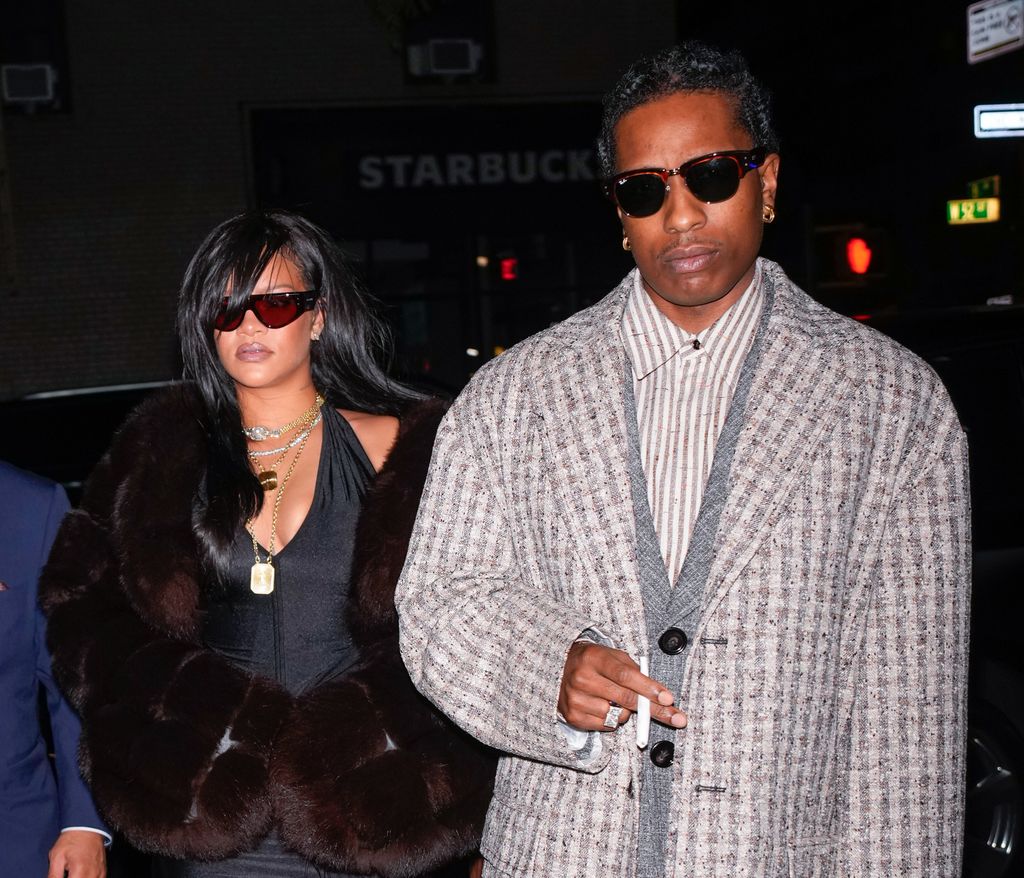 Rihanna and ASAP Rocky are seen on October 4, 2024 in New York City.  