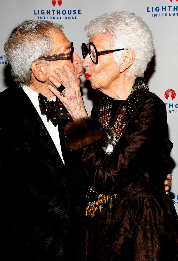 NEW YORK - OCTOBER 20:  Iris B. Apfel and husband Carl Apfel attend the 2008 Lighthouse International Light Years Gala at Cipriani 42nd Street on October 20, 2008 in New York City.  (Photo by Joe Kohen/Getty Images)