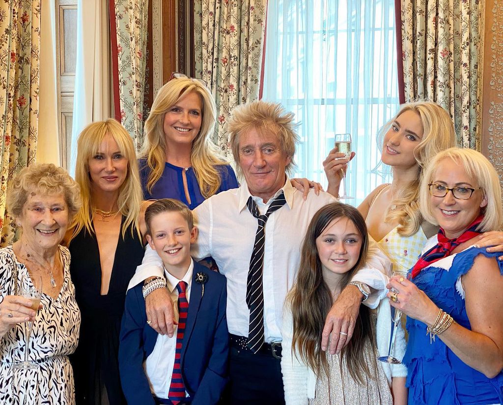Mary Stewart with brother Rod and his family at Buckingham Palace