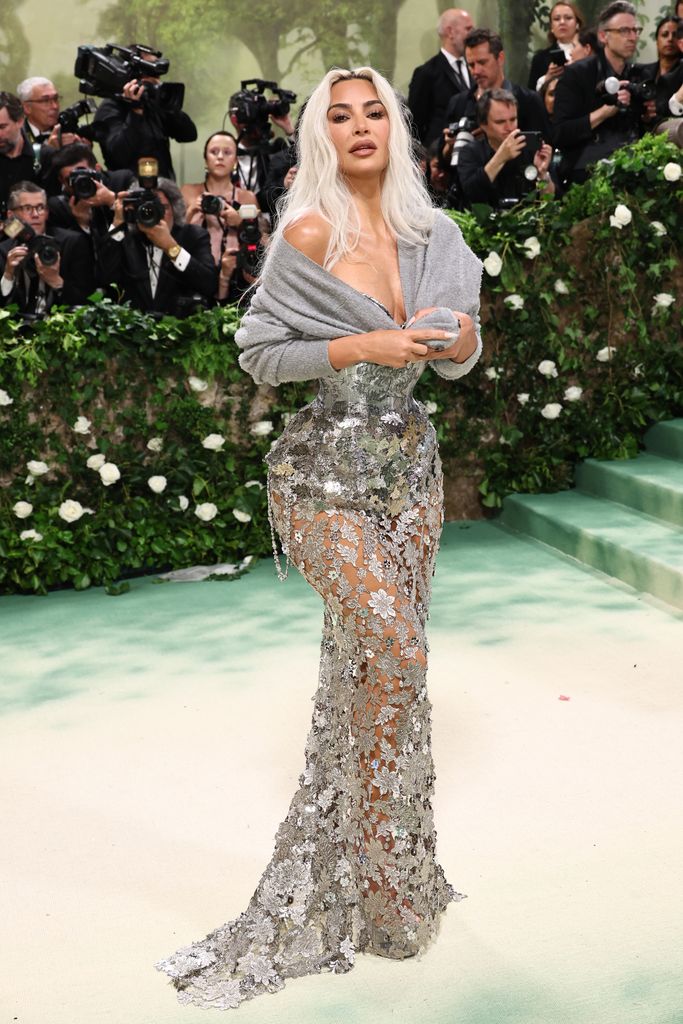 Kim Kardashian attends The 2024 Met Gala Celebrating "Sleeping Beauties: Reawakening Fashion" at The Metropolitan Museum of Art on May 06, 2024 in New York City