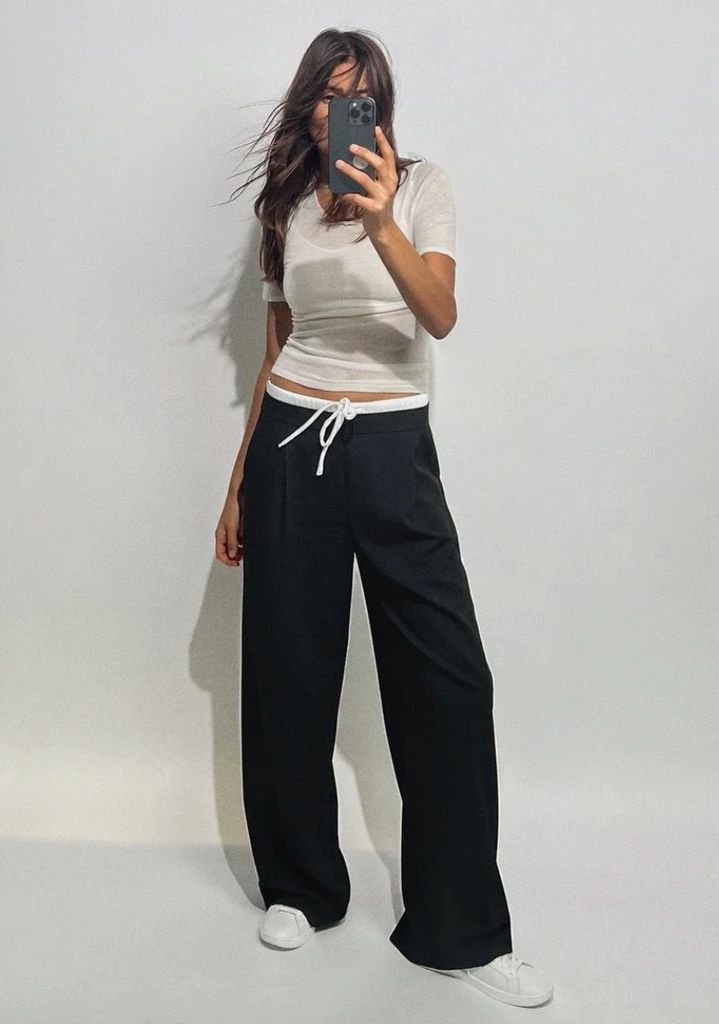 Zara Wide-Leg Trousers With Double Waistband