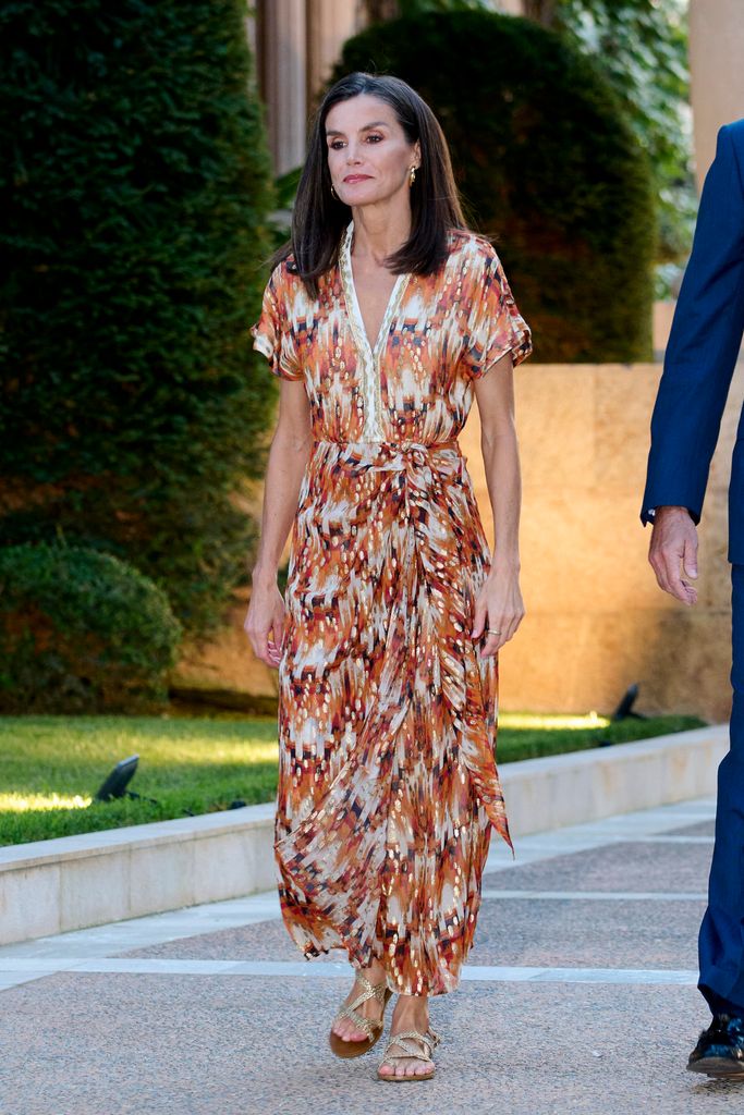 Queen Letizia of Spain hosts a dinner for authorities at the Marivent Palace on July 29, 2024 in Palma de Mallorca, Spain. (Photo by Carlos Alvarez/Getty Images)