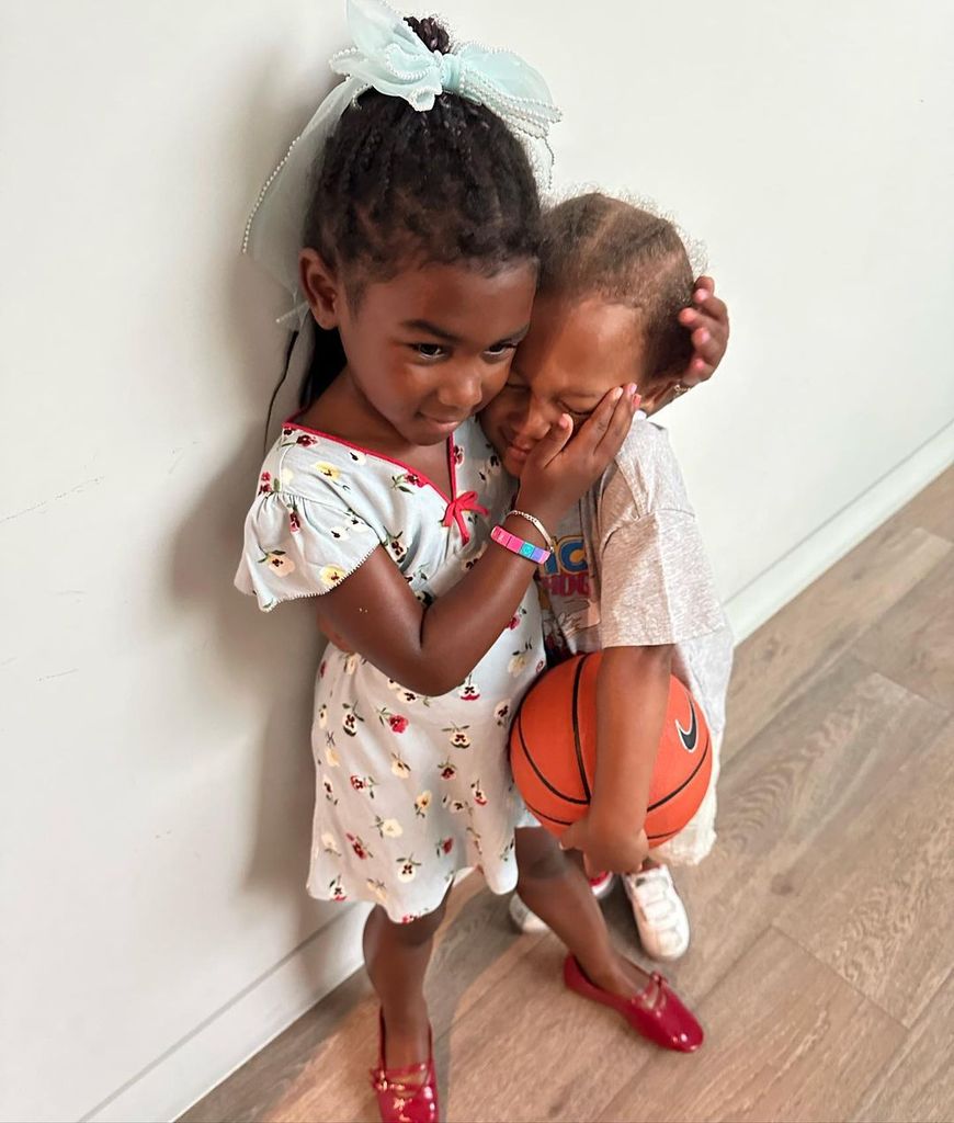 Kendrick Lamar's two children Uzi and Enoch in the middle of play, shared on Instagram