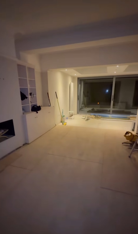 photo of empty living room that is being refurbished