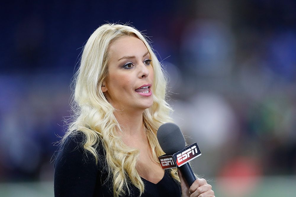 ESPN and Fox star Britt McHenry delivering a report