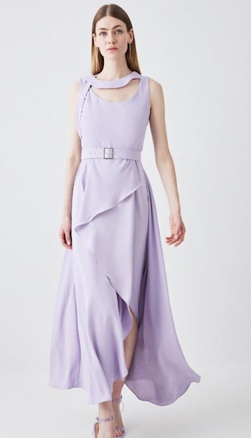 lilac waterfall dress karen millen