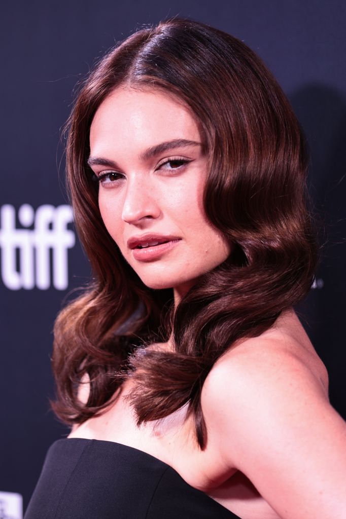 TORONTO, CANADA - SEPTEMBER 9 : Lily James attends the premiere of 'Swiped' during the 2025 Toronto International Film Festival at Roy Thomson Hall in Toronto, Ontario, Canada on September 9, 2025. (Photo by Mert Alper Dervis/Anadolu via Getty Images)